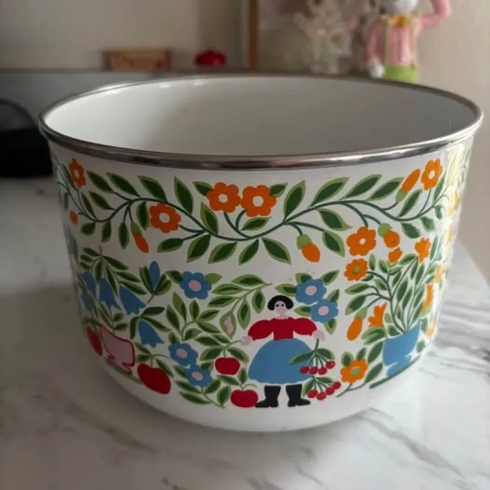 Vtg Kobe Kitchen Mixing Bowl Planter maximalist Dutch folk kitschy cottage - Picture 1 of 7